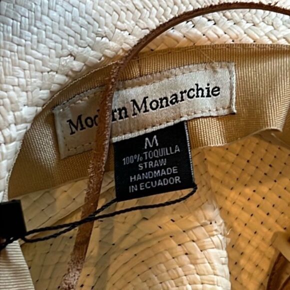 Free People Georgia Shell Embellished Straw Hat M - Picture 9 of 12